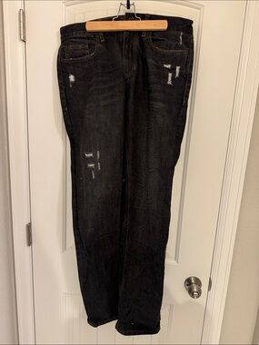 Converse Men's Black Distressed Relaxed Jeans
